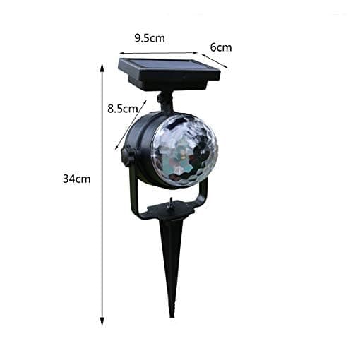 Solar Projection Lamp RGB Rotatable Crystal Magic Ball Disco Stage Light Outdoor Lawn Landscape Color LED Light