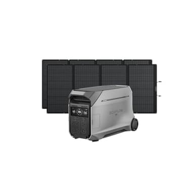 EF ECOFLOW Solar Generator 4096Wh DELTA Pro 3 with 2X400W Portable Panels, 120/240V 4000W AC Output, Solar Generator for Home Use, Camping Accessories, Emergencies, Power Outages, RVs