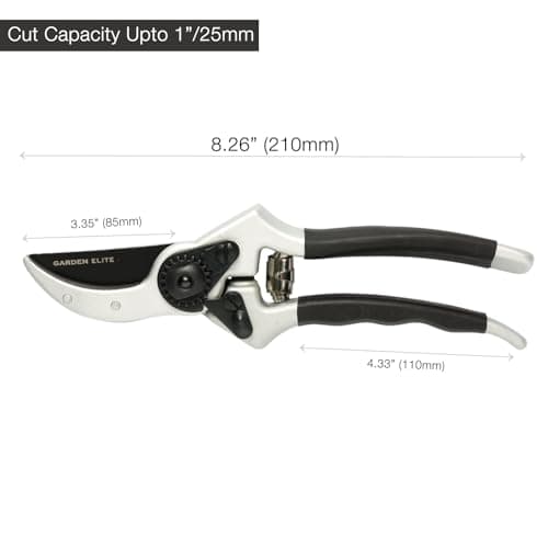 Razor Sharp Bypass Pruning Shears - Lifetime Replacement - Free Extra Blade, Spring & eBook - Japanese Steel - Premium Hand Pruners - Garden Shears - Garden Clippers - Secateurs with Ergonomic Handles