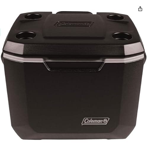 Coleman Xtreme 50qt Wheeled Cooler, Extra-Walled Insulation Keeps Ice up to 5 Days, Portable Rolling Hard Chiller