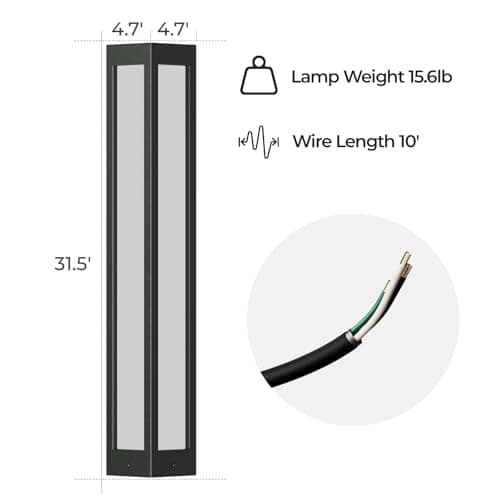 SkyGlow Outdoor Landscape Path Light, 32" Waterproof Stainless Steel LED Lighting, 8W 800LM Curb Appeal Lights, Modern Lawn Lights for Garden, Pathway, Bollard, Patio, Courtyard, Driveway Decoration