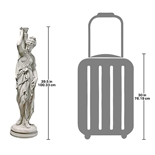 Design Toscano Dione the Divine Greek Water Woman Indoor/Outdoor Garden Statue, Grande, 38 inches tall, Cast Stone Resin, Antique Stone Finish