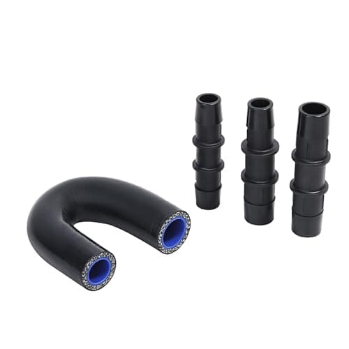 KDP 3-ply Reinforced Silicone Engine Heater Core Bypass Kit with 2 Stainless Steel Clamps universal Fit for Most Common Heater Hoses
