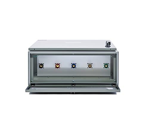 Compact Generator Docking Station, 800 Amp, 120/208 Volts -3 Phase 3 Wire, NEMA 4/12 CAM Lock Input, Series 16 CAM connectors, Color Code BLK/RED/BLU/WHT/GRN, Portable Power Solution