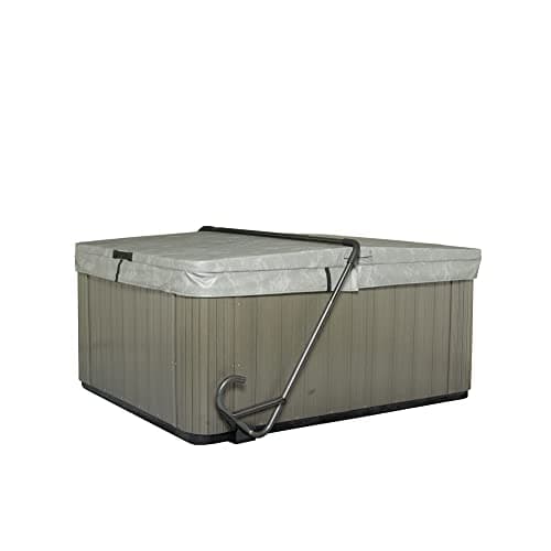 Lazy Lifter® Heavy-Duty Hot Tub Cover Lifter, No-Drill Spa Cover Lift for 6'-8' Hot Tubs, Adjustable Height Arm for Swim Spa Covers, Extra Large Footplate for Stability
