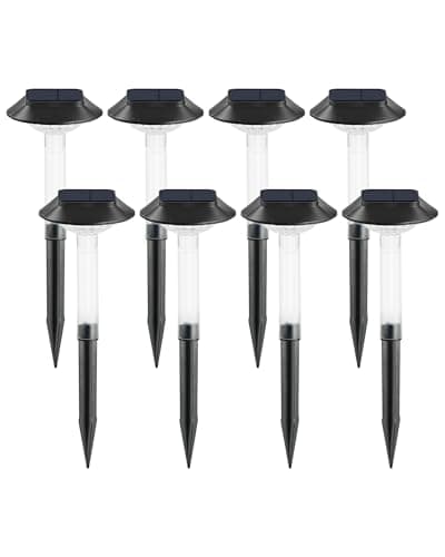 Color Changing Solar Pathway Lights - 8 Pack IP68 Waterproof Outdoor Solar Lights with 7 RGB Lighting Modes for Yard, Garden, Walkway, Pathway, Backyard, Lawn, Landscape Decoration