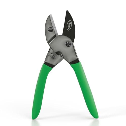 Scotts 8 in. Anvil Pruning Shears – 1/2 in. Cutting Capacity, Heavy-Duty Garden Pruner for Dry Stems and Dead Wood, Sap Resistant – Comfort Grip with Sharp Carbon Steel Blade for Yard and Garden Use