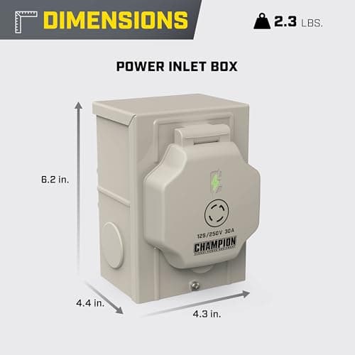 Champion Power Equipment 30-Amp Through Wall Generator Kit with Weather-Resistant Power Inlet Box
