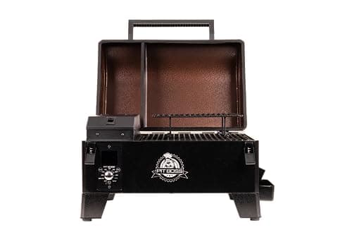 PIT BOSS 10697 Table Top Wood Grill With Temperature Control, Mahogany