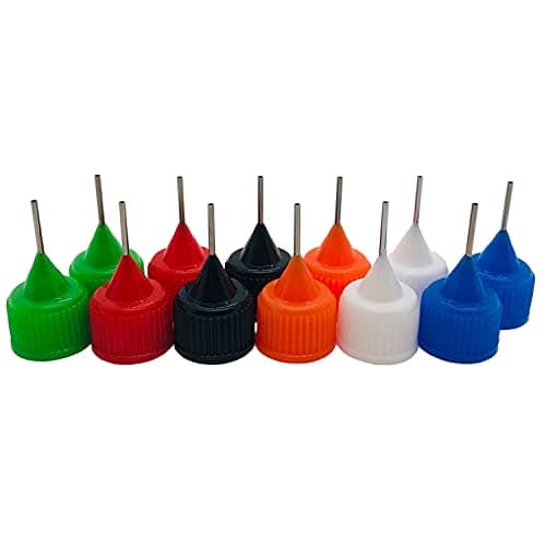 12 Pcs Precision Tip Applicator Bottles, 120ml /4 Ounce Needle Tip Bottle, with 2 Funnel, Multicolor Lids