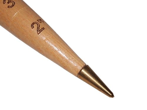 DeWit Wooden Dibber with Depth Measurements and Brass Tip, Simple Garden Tool Hand Dibber to Efficiently Plant Seeds, Bulbs, and Seedlings (12”)