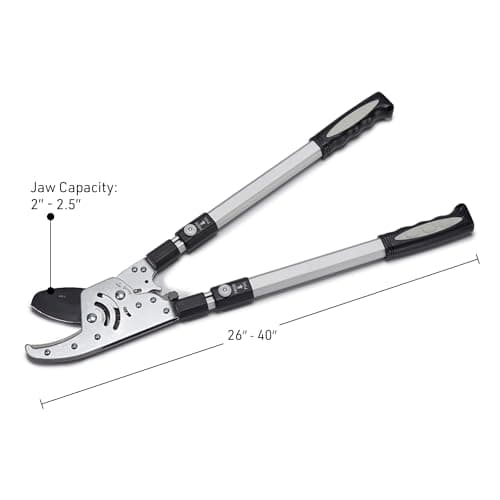 Kings County Tools Double Ratcheting Anvil Lopper | Cuts Dry Wood | Extendable 26" – 40" Long Handles | Trim Dead Tree Branches | 6 Pin-Locked Position Stops | Heavy-Duty Steel