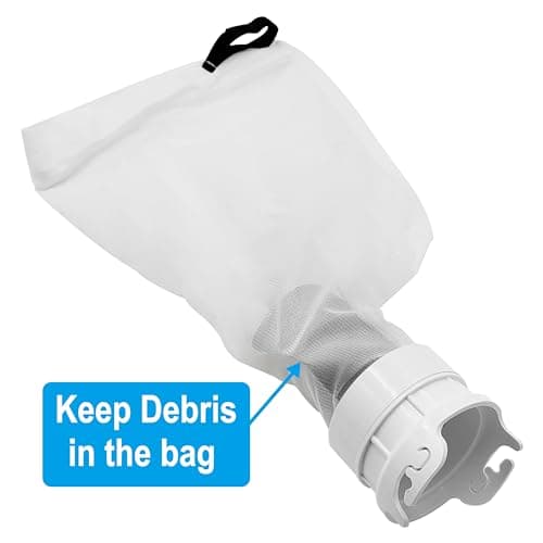 360002 Automatic Pool Cleaner Debris Bag with Zipper Compatible with Kreepy Krauly Legend and Legend II Automatic Pool Cleaner,Also Replacement for EU16 Bag. Aftermarket Part., White