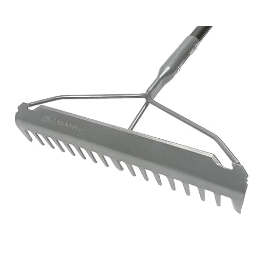 Fiskars 60" Pro Garden Rake for Soil with Lightweight Aluminum Handle, Heavy Duty Gardening Tool