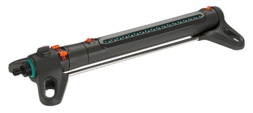 Gardena (18714) Up to 3800 sq ft - AquaZoom Adjustable Oscillating Yard Sprinkler, for Watering Large Area Lawn and Garden. Aquazoom Outdoor oscillating Sprinkler has Wide Heavy Duty Base.