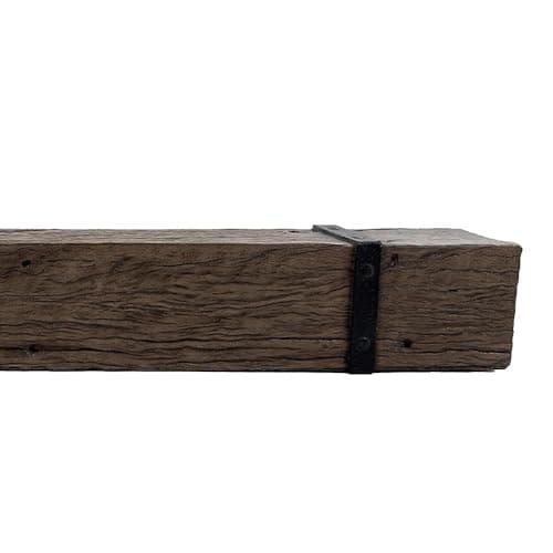 Thermastone 72 Inch Concrete Fireplace Mantel Shelf | Banded Style | Non-Combustible & Heat Resistant | Indoor or Outdoor Use | ProCoat Coating for Heavy-Duty Protection | Lighter Weight