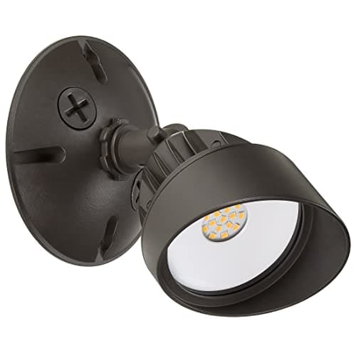 Maxxima LED Outdoor Flood Wall Light, Exterior Security Light w/Adjustable Head, 800 Lumens, 3000K Warm White, Brown (2 Pack)