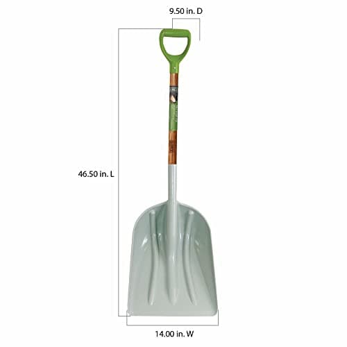 AMES 2682700 Poly Scoop with Hardwood Handle and D-Grip, 46-Inch, Brown