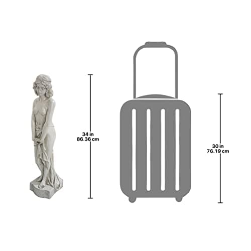 Design Toscano Harmonia Greek Woman Patroness of Harmony Indoor/Outdoor Garden Statue, 34 inches tall, Cast Stone Resin, Antique Stone Finish