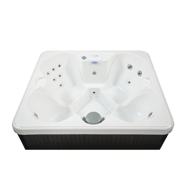 Hudson Bay HB15 4-Person Hot Tub with 15 Therapy Jets and Digital Controls – White Acrylic Interior and Mocha Exterior Cabinet - Ideal for Backyard Relaxation and Hydrotherapy
