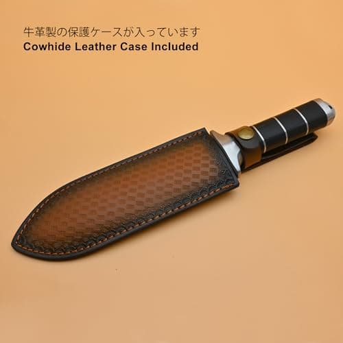 TONMA Hori Hori Garden Knife [Made in Japan] Heavy Duty Stainless Steel Japanese Hori Knife with Sheath Garden Tools, Natural Wenge Wood Handle, Full Tang, 5.5-Inch Blade