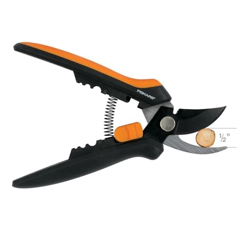 Fiskars Floral Pruning Shears - Plant Cutting Scissors/Garden Clippers For Deadheading and Working with Flowers - Black/Orange