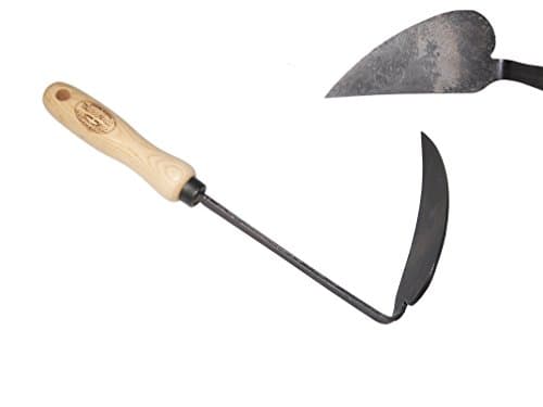 DeWit Korean Right Hand Hoe - Versatile Ho-Mi Garden Tool with Tempered Boron Steel Blade & Ash Hardwood Handle (12" Total Length, 0.65lbs)