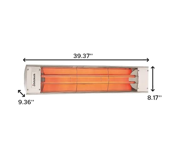 Eurofase Heating 5000 Watt Electric Infrared Dual Element Heater-240 Voltage-Stainless Steel Finish-No Fascia Decorative Fascia