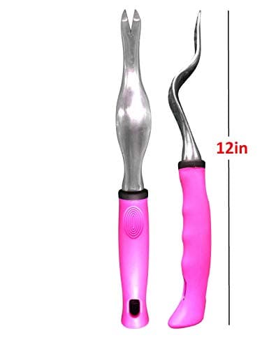 GARDEN GURU Pink Hand Weeder Tool with Ergonomic Handle - Weed Puller for Planting, Weeding, Flower and Vegetable Care in Lawn Garden Yard | Rust Resistant