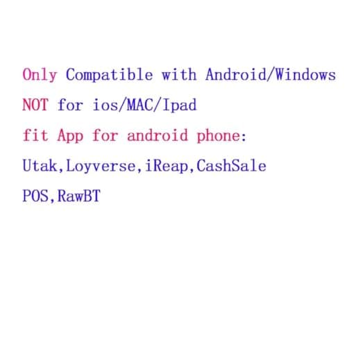 NOT for iOS/ipad/MAC/iPod, only Compatible with Android/Windows,80mm Portable Bluetooth Receipt Thermal Printer Wireless Ticket Bill Invoice pos Printer for Small Business