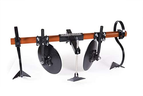 Heavy Hitch Multi-Purpose Disc Cultivator Garden Bedder 3-Point Attachment with S-Tines and Row Maker Insert Powdercoated in Orange | USA Made for Compact/Sub-Compact Tractors