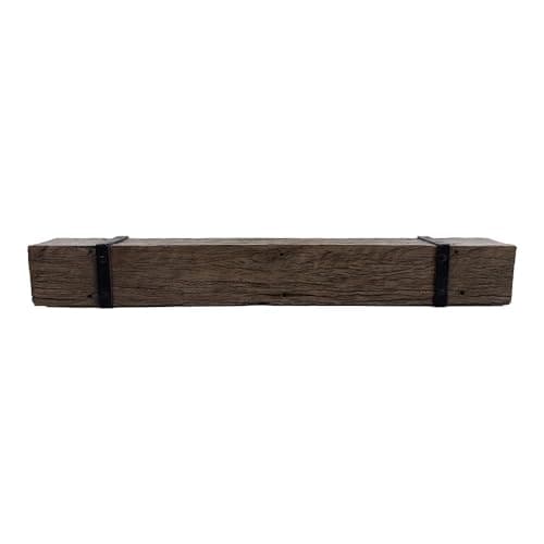 Thermastone 72 Inch Concrete Fireplace Mantel Shelf | Banded Style | Non-Combustible & Heat Resistant | Indoor or Outdoor Use | ProCoat Coating for Heavy-Duty Protection | Lighter Weight
