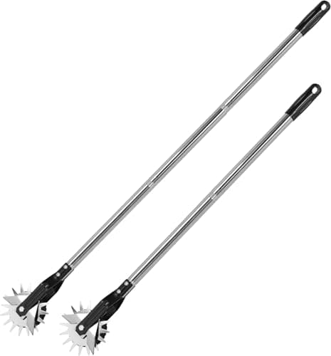 Wheel Rotary Edger Manual Lawn Tool for Sidewalk Edger Rotary Wheel Rotary Wheel Manual Edger Lawn Tool Strong 4 Sections Stainless Steel Handle