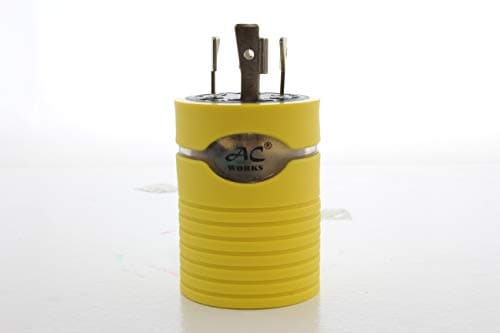 AC WORKS Generator to 30Amp RV Adapter (L14-20 20A 4-Prong Locking Compact) Yellow