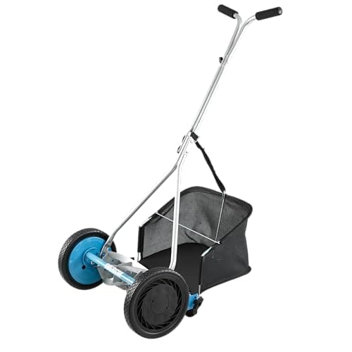 American Lawn Mower Company 1604-16 16-Inch 5-Blade Walk Behind Reel Mower with Grass Catcher