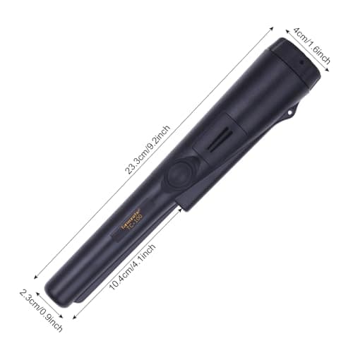 Metal Detector Pinpointer,Fully Submersible Waterproof IP68 Handheld Pin Pointer Wand, Search Treasure Pinpointing Finder Probe with 9V Battery for Adults, Kids… (Black)