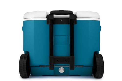 Coleman 60qt Wheeled Cooler, Insulated Portable Chiller with Ice Retention, Made in USA