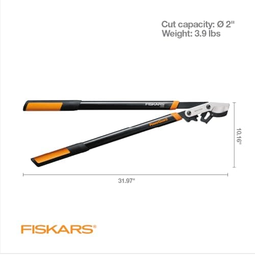 Fiskars 32-Inch Loppers for Tree Trimming, Heavy Duty, Low-Friction Sharp Steel Blade, Branch Cutter up to 2-Inch Diameter Cut Capacity, PowerGear2 Technology that Multiplies Power for Less Effort