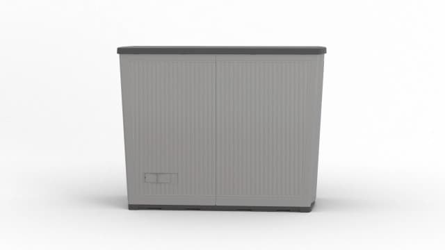 Suncast Outdoor Storage Shed for Patio and Garden, Backyard Oasis, 130 Gallon, Dove Gray