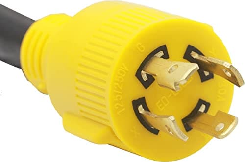 30 Amp Generator to RV Power Adapter,4-Prong 125/250V Male Locking Plug to Run 30A RV Camper Trailer - NEMA L14-30P to TT-30R RV Extension Cord,30 Amp 125V RV Outlet,STW10/3,12-inch