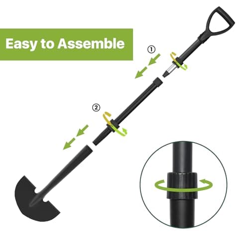 Edger Lawn Tool, Manual Half Moon Edger for Garden Border, Hand Lawn Edging Tool with D-Grip, 41-inch Long Handle Lawn Edger for Grass, Sidewalk, Yard