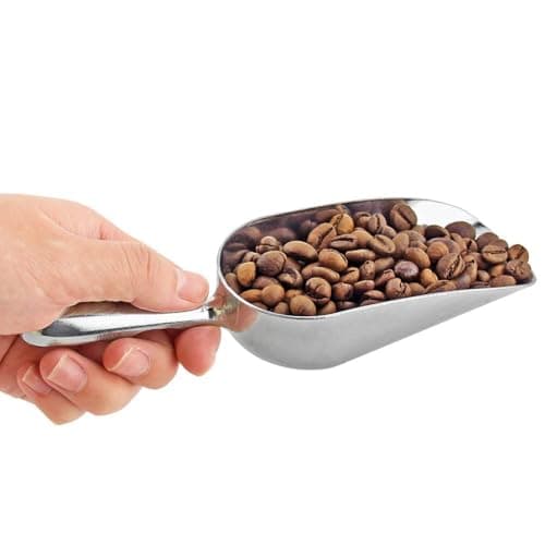 Ice Cube Endurance Scoop, Cast Aluminum Shovel Scoops Kitchen Utility Scoops Set Contoured Handle，Ideal for Ice Cube Coffee Bean Food Candy Flour Popcorn Rust Free, Solid & Dishwasher Safe (Silver)