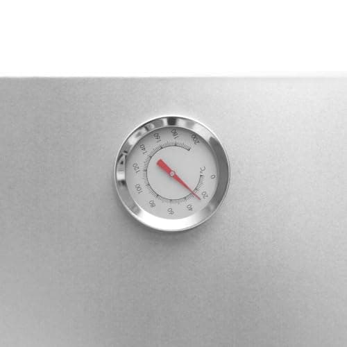 'vidaXL BBQ Oven Smoker with Wood Chips in Galvanized Steel - Outdoor Smoker for Meat, Fish, Sausages with Thermometer & Glass Window, Silver