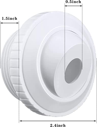 ATIE Pool Spa 1/2" Inch Opening Hydrostream Return Jet Fitting with 1-1/2" Inch MIP Thread Replace Hayward SP1419C (2 Pack)