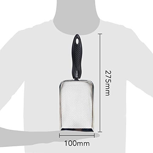 REPTI Zoo Reptile Sand Stainless Steel Fine Mesh Reptile Substrate Metal Sand Shovel Terrarium Substrate Long-Lasting Litter Cleaner Corner Scoop