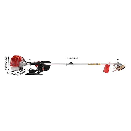 Weed Eater Gas Powered Weed Gas Edger 43CC 2 Blade Heads, Air-Cooled 2-Stroke Cordless Lawn Edger Gas Powered Weed String Trimmer with Handle & Shoulder Strap for Garden Lawn Grass Trimmer
