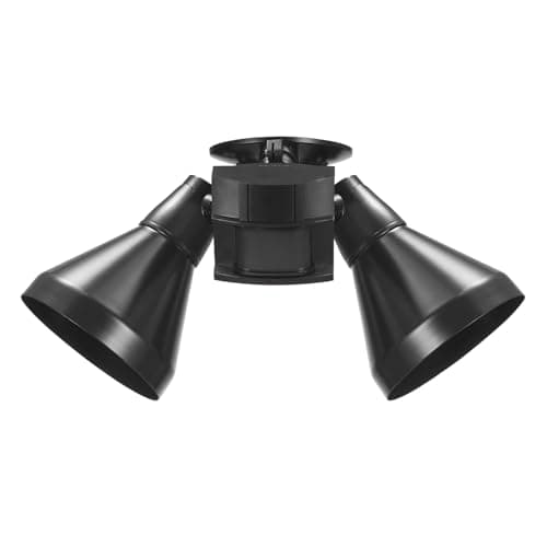 Globe Electric 17000140 180-Degree 240 W Twin Head Black Hardwired Motion Sensor Security Flood Light with MotionBright
