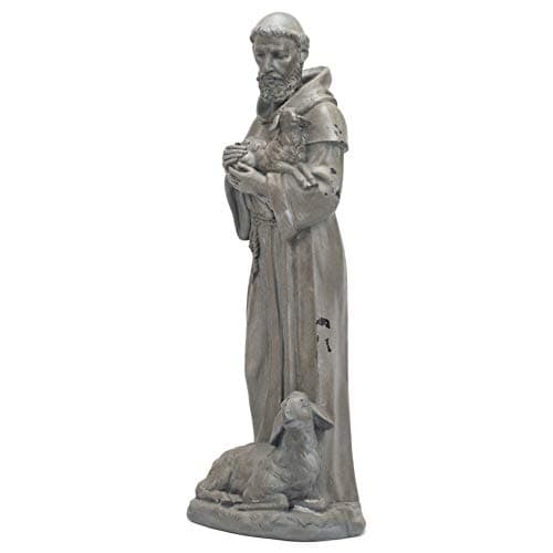 Roman – 15.25" St. Francis Garden Statue, Religious Outdoor Décor for Yard or Garden, Spiritual Gift for Nature and Animal Lovers
