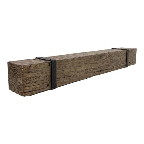 Thermastone 72 Inch Concrete Fireplace Mantel Shelf | Banded Style | Non-Combustible & Heat Resistant | Indoor or Outdoor Use | ProCoat Coating for Heavy-Duty Protection | Lighter Weight