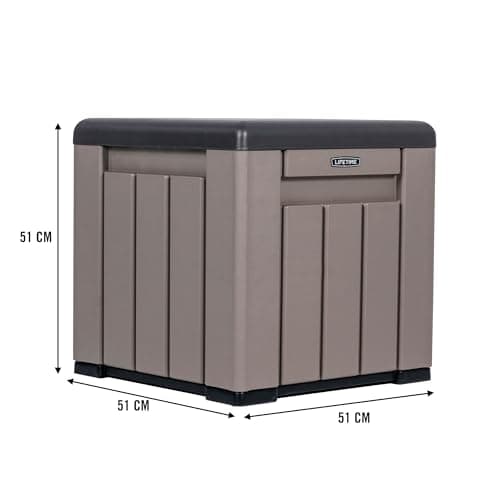 Lifetime Outdoor Storage Cube Deck Box for Patio Furniture Cushions, Toys, Garden Tools, Pool Accessories, 25 Gallon